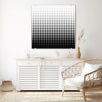 Primedeco Glasbild Wandbild Quadratisch Schwarz/Weisse Punkte mit Aufhängung, Muster