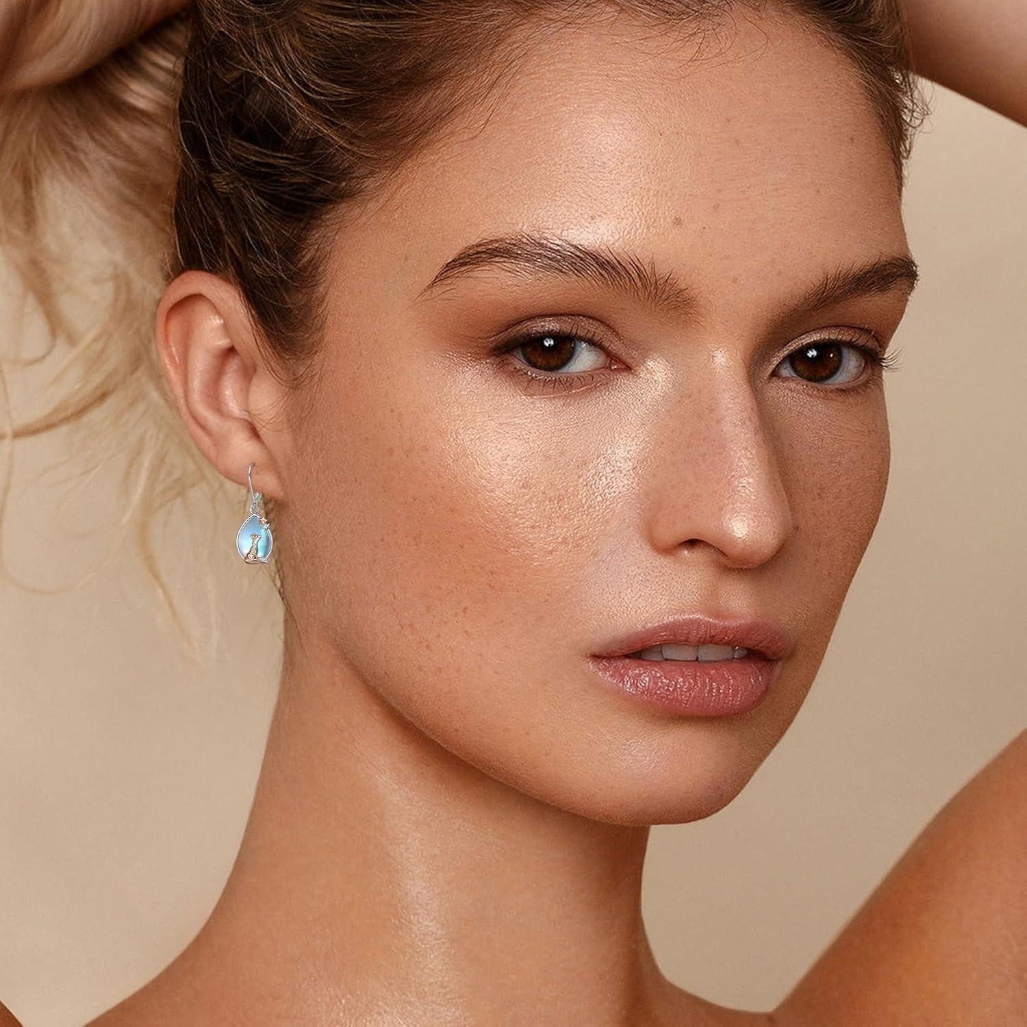 LuxusKollektion Ohrring und Ketten Set Fuchs Ohrringe Sterlingsilber Mondst günstig online kaufen