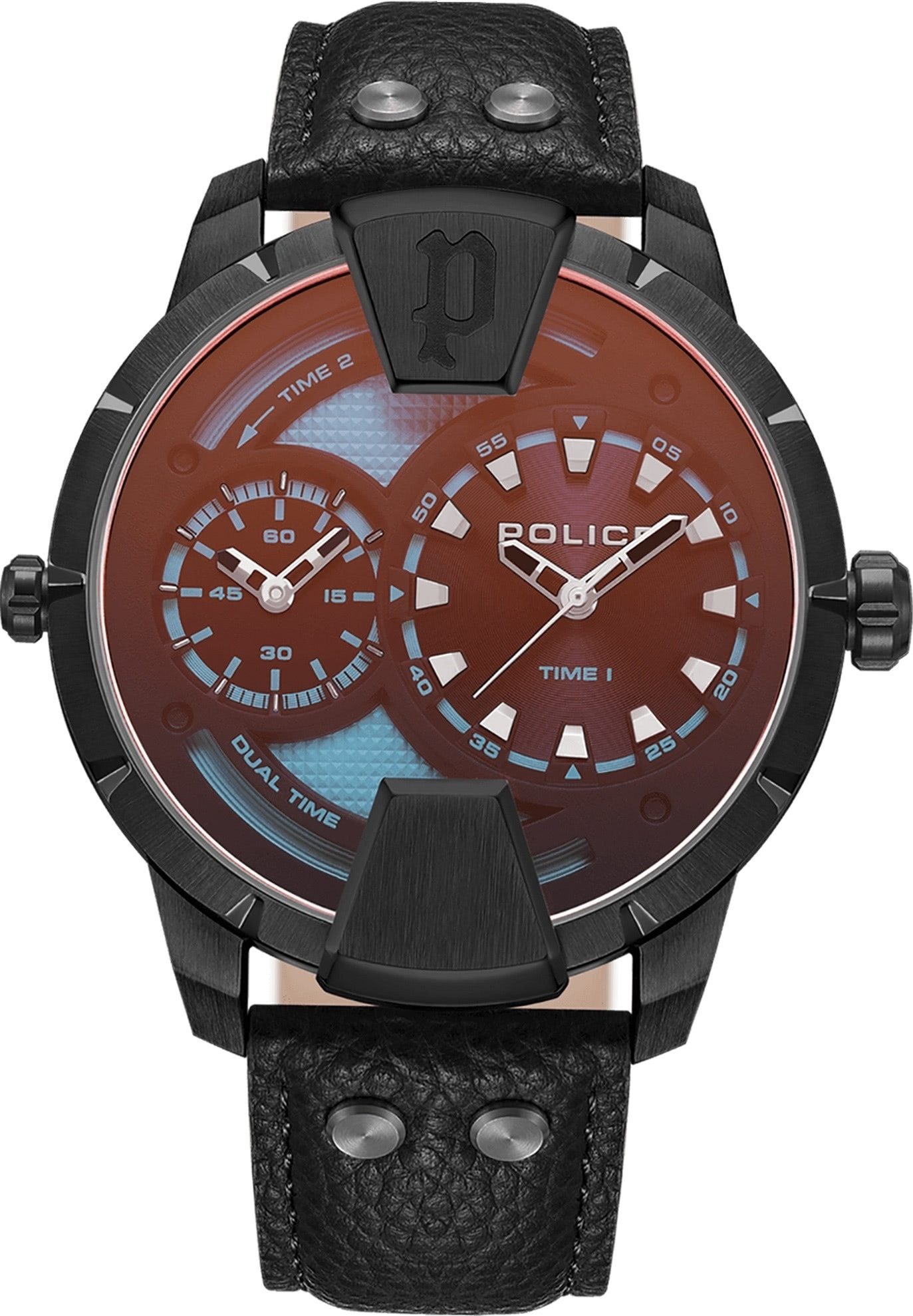 Quarzuhr Police Herrenuhr Leder schwarz