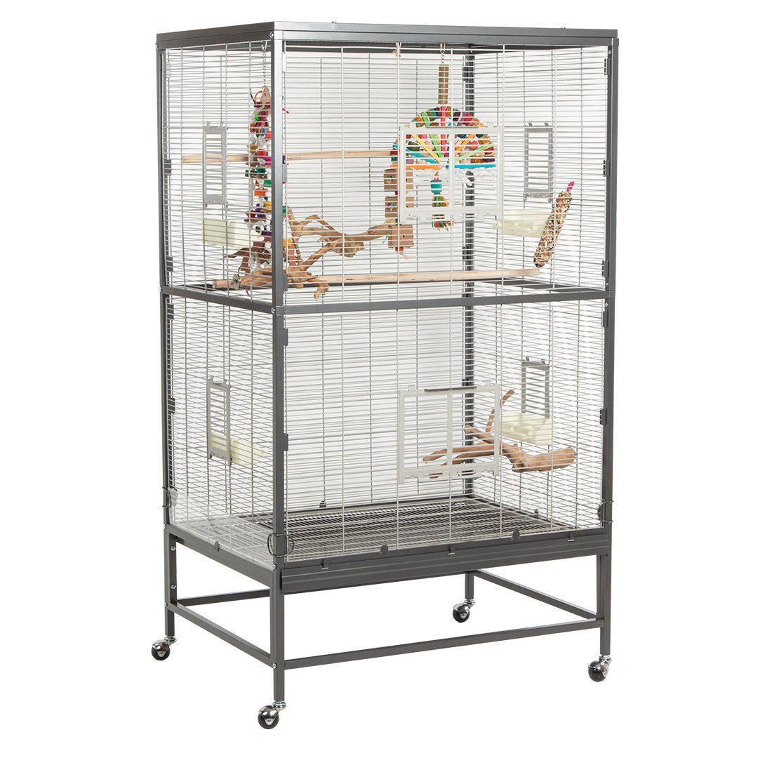 Montana Cages Vogelkäfig Paradiso 90 Vogelkäfig für kleine Vogelarten wie Sittiche und ähnliche, (BxTxH): ca. 91 x 70 x 160cm, Zink- und Schwermetall-frei, Ungiftig