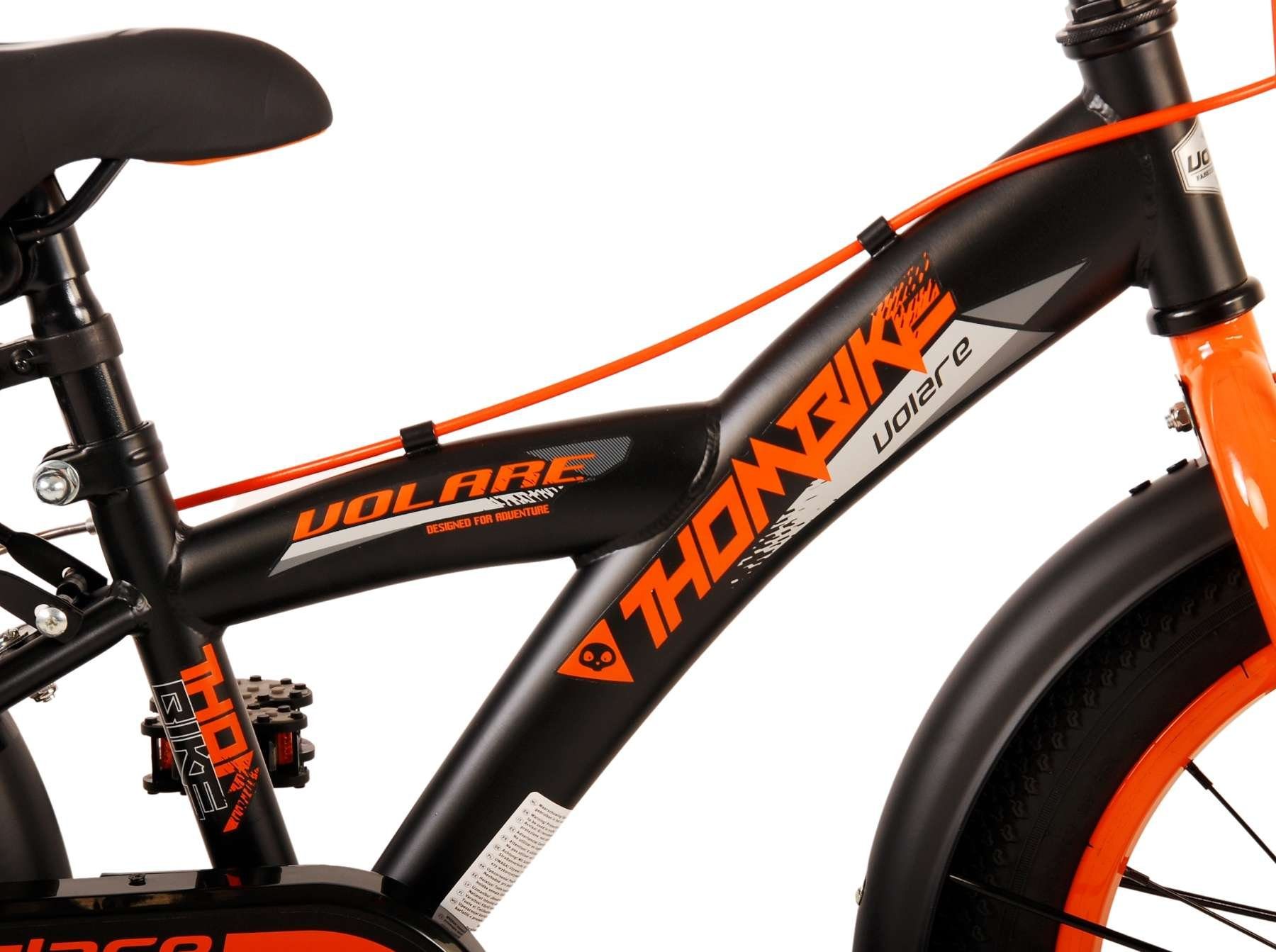 Sicherheitsgriffe), Handbremse, Jungsfahrrad Gang, - - - Volare Schwarz/Orange 1 Fahrrad (Kinder Jugend 16 Thombike mit - TPFSports Kinderfahrrad Fahrrad Rutschfeste 16 2x Zoll Fahrrad Zoll Jugend Kinder