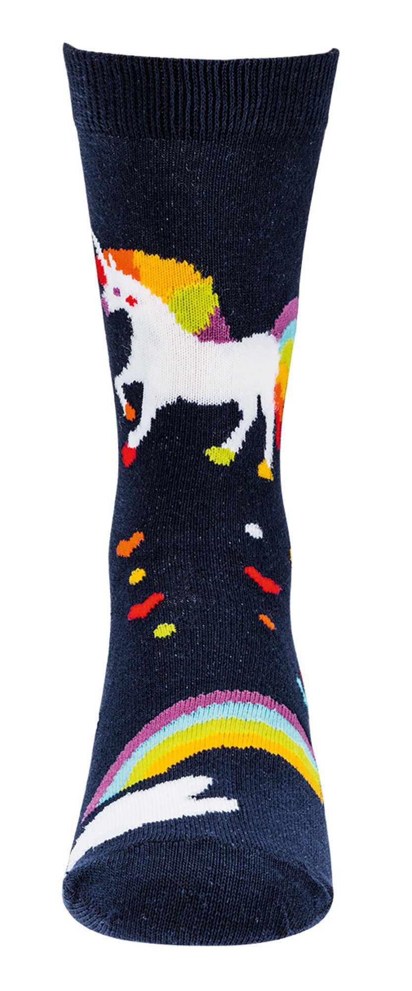 Wowerat ABS-Socken 3 Paar Kinder Stoppersocken Einhorn, Vollfrottee ABS Kindersöckchen – Bild 4 von 5