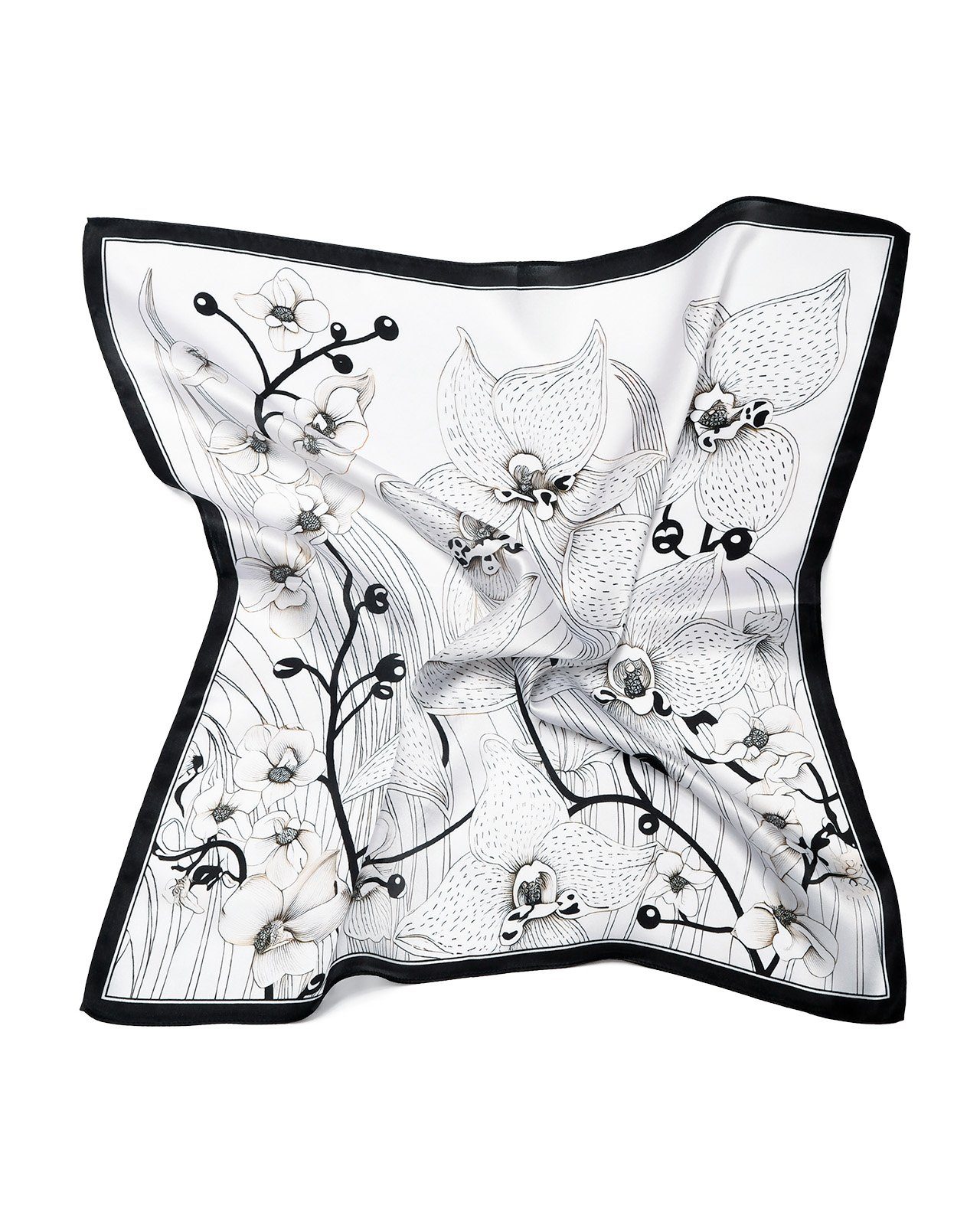 MayTree Seidentuch quadratisch,Orchideen 53x53 cm, Nickituch, Bandana-Schal günstig online kaufen