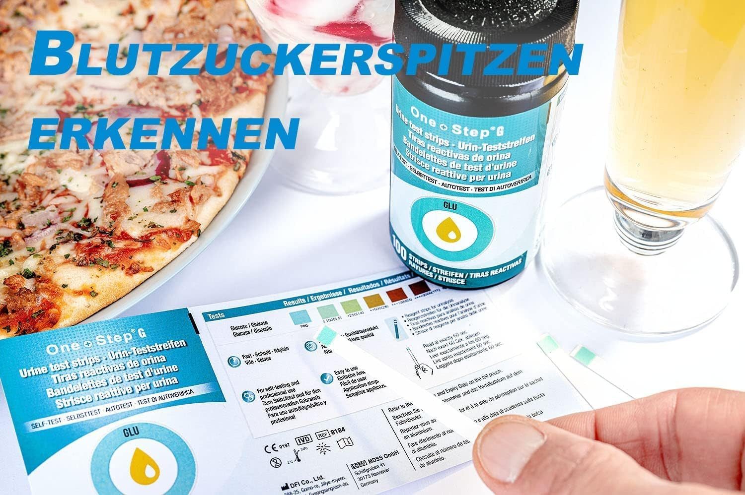 One+Step Blutzucker-Teststreifen - Glukose Teststreifen - Schnelltest für zu Hause, 100-tlg. – Bild 3 von 5