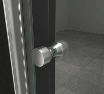 Home Systeme Eckdusche DOOR Duschkabine Dusche Duschwand Duschabtrennung Duschtür Glas ESG, BxT: 80x80 cm