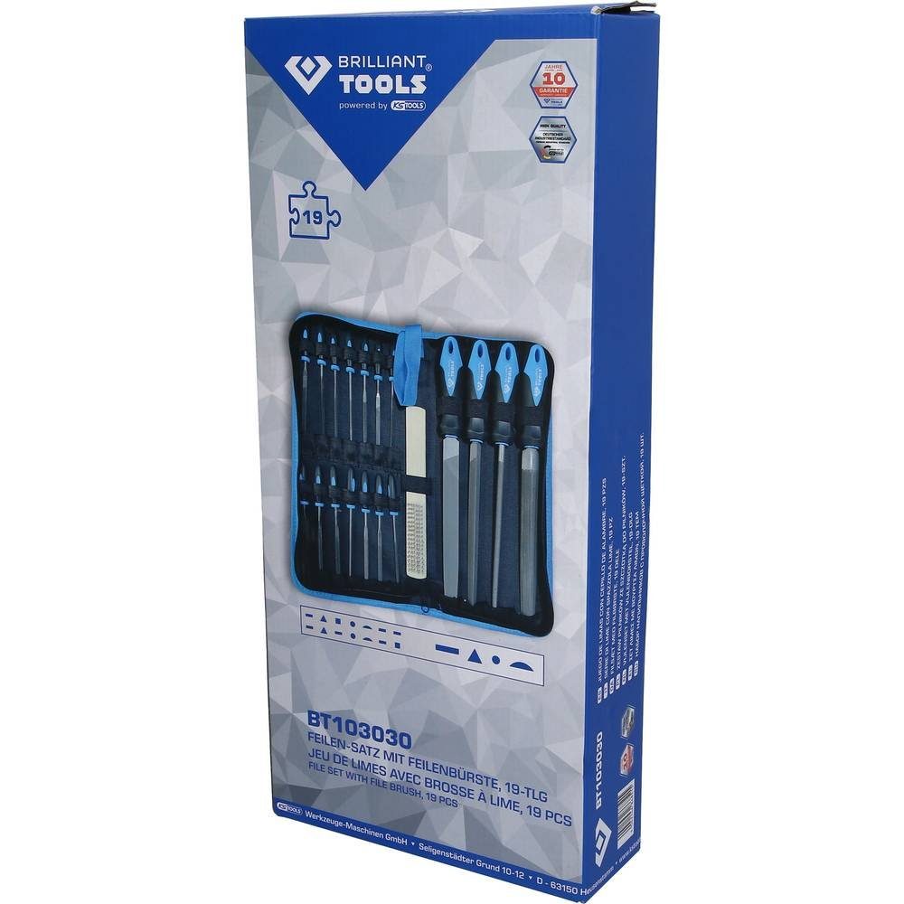 Brilliant Tools Feile Feilen-Satz mit Feilenbürste, 19-tlg BT103030