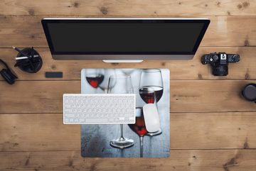 MuchoWow Gaming Mauspad Vier schöne Gläser Rotwein (1-St), Mousepad mit Rutschfester Unterseite, Gaming, 40x40 cm, XXL, Großes