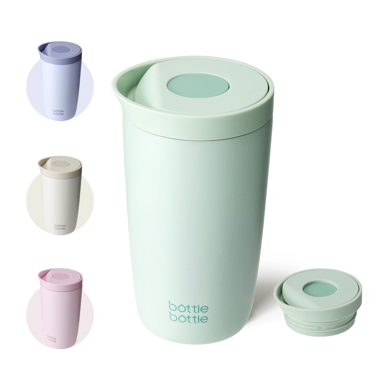 BOTTLE BOTTLE Thermobecher 350ml für Kaffee oder Tee, auslaufsicher, Easy Quick-Press-Verschluss, 1-tlg., Edelstahl, Isolierbecher Travel Mug Classic Grande