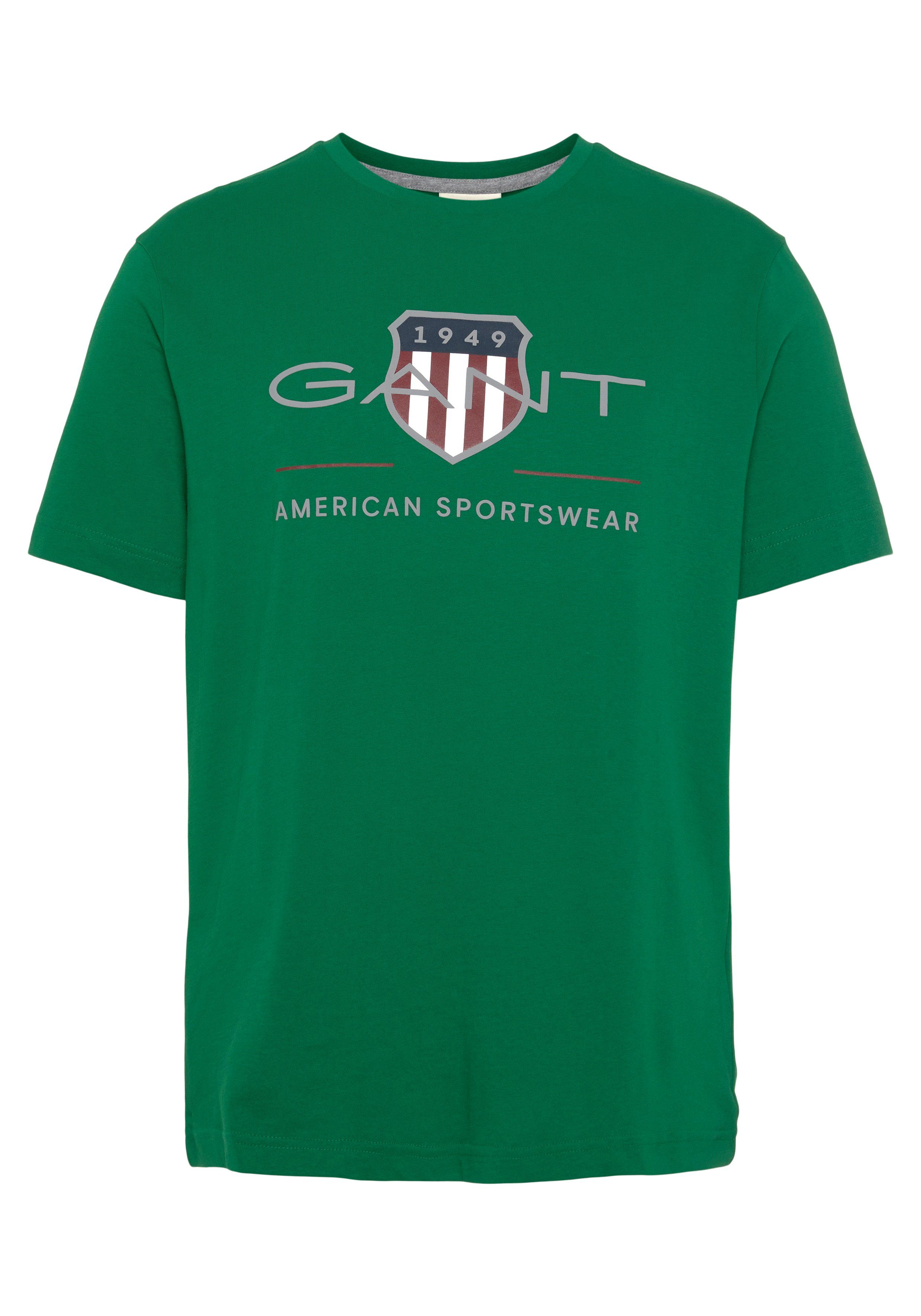 GREEN Gant T-Shirt ARCHIVE REG Logodruck T-SHIRT LAVISH der SHIELD Brust mit SS auf