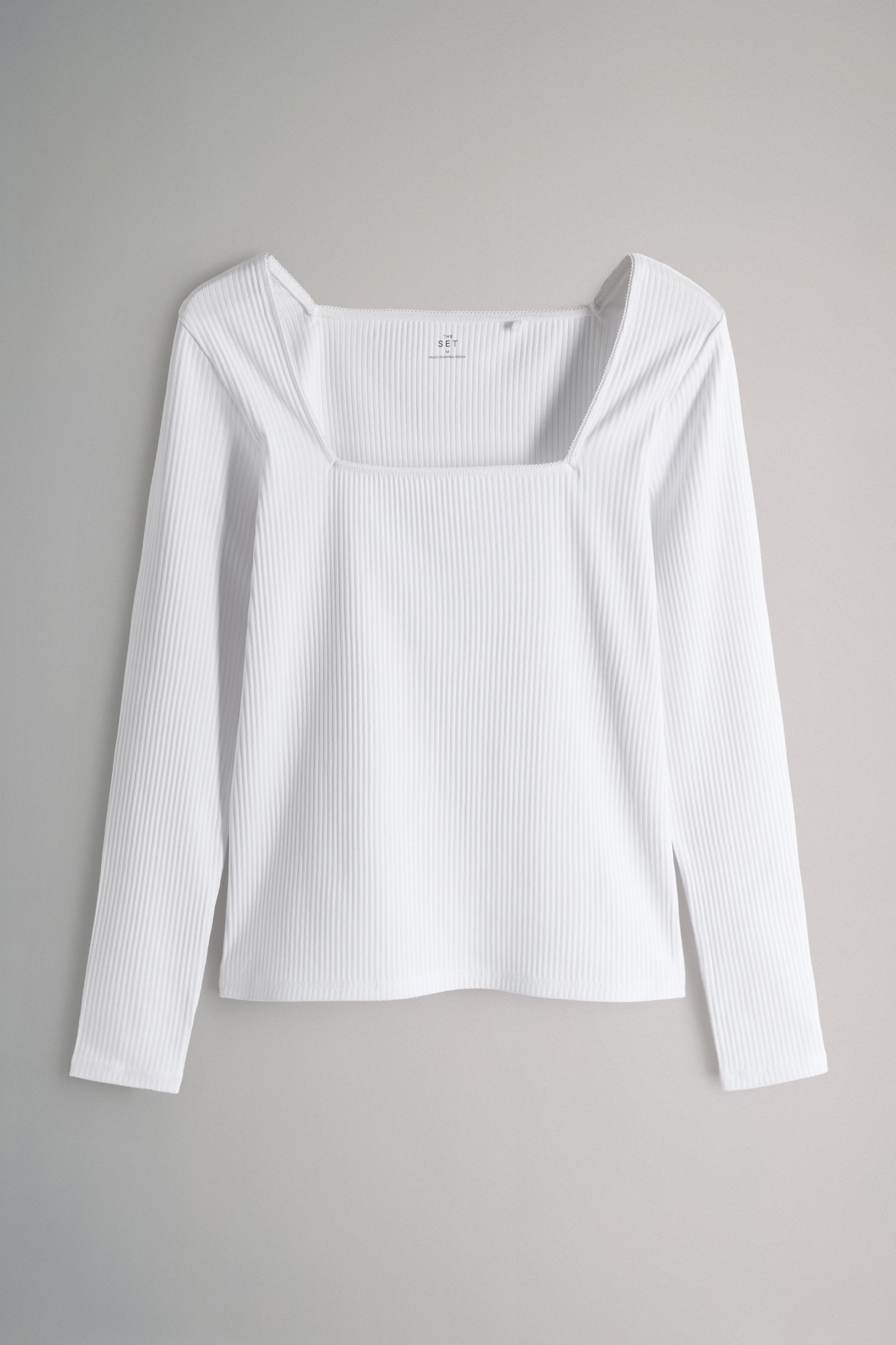 The Set T-Shirt The Set Gerippte Oberteile mit Besatz, 4er-Pack (4-tlg)