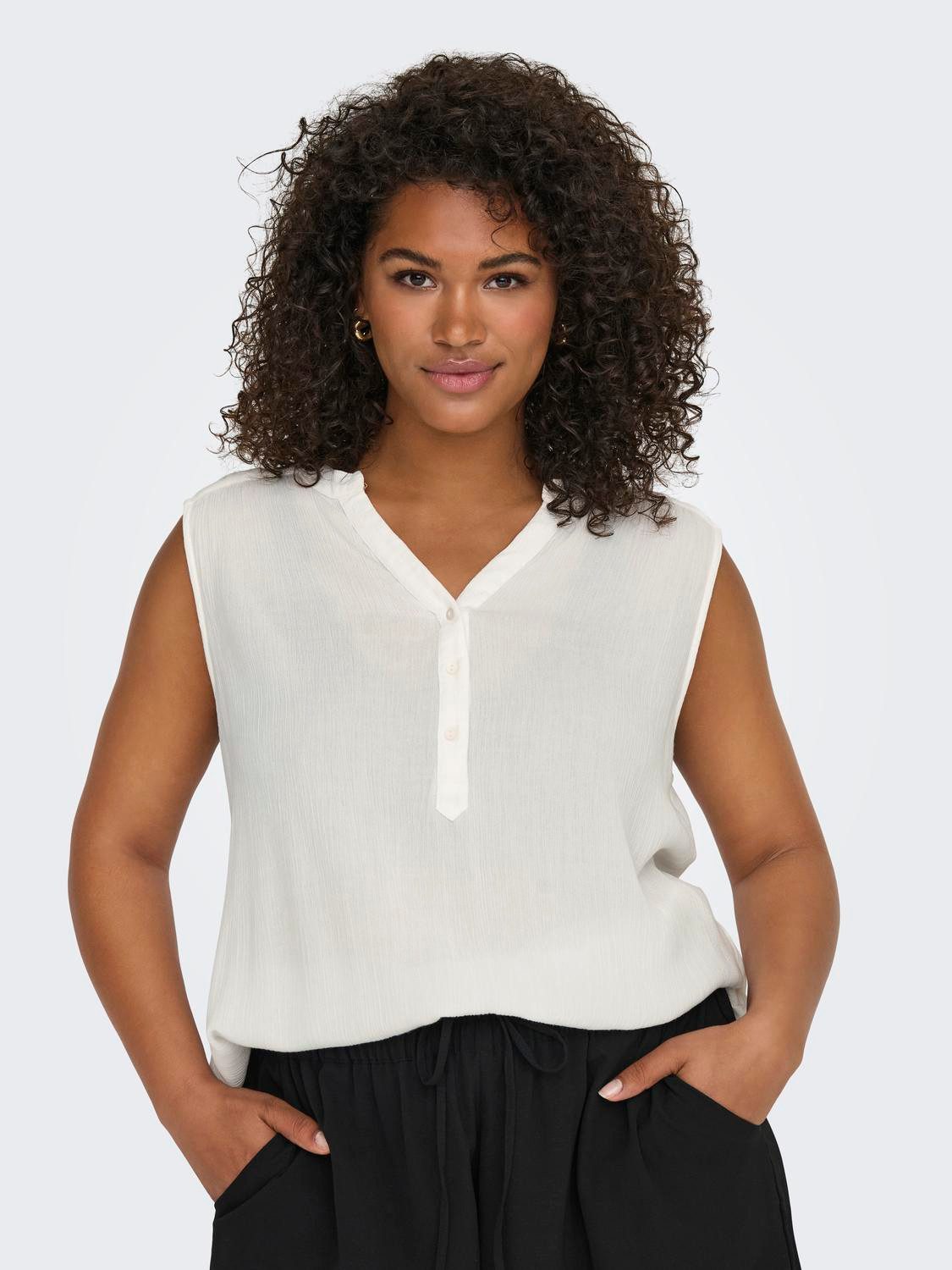 Shirttop CARJETTE LIFE S/L TOP WVN NOOS
