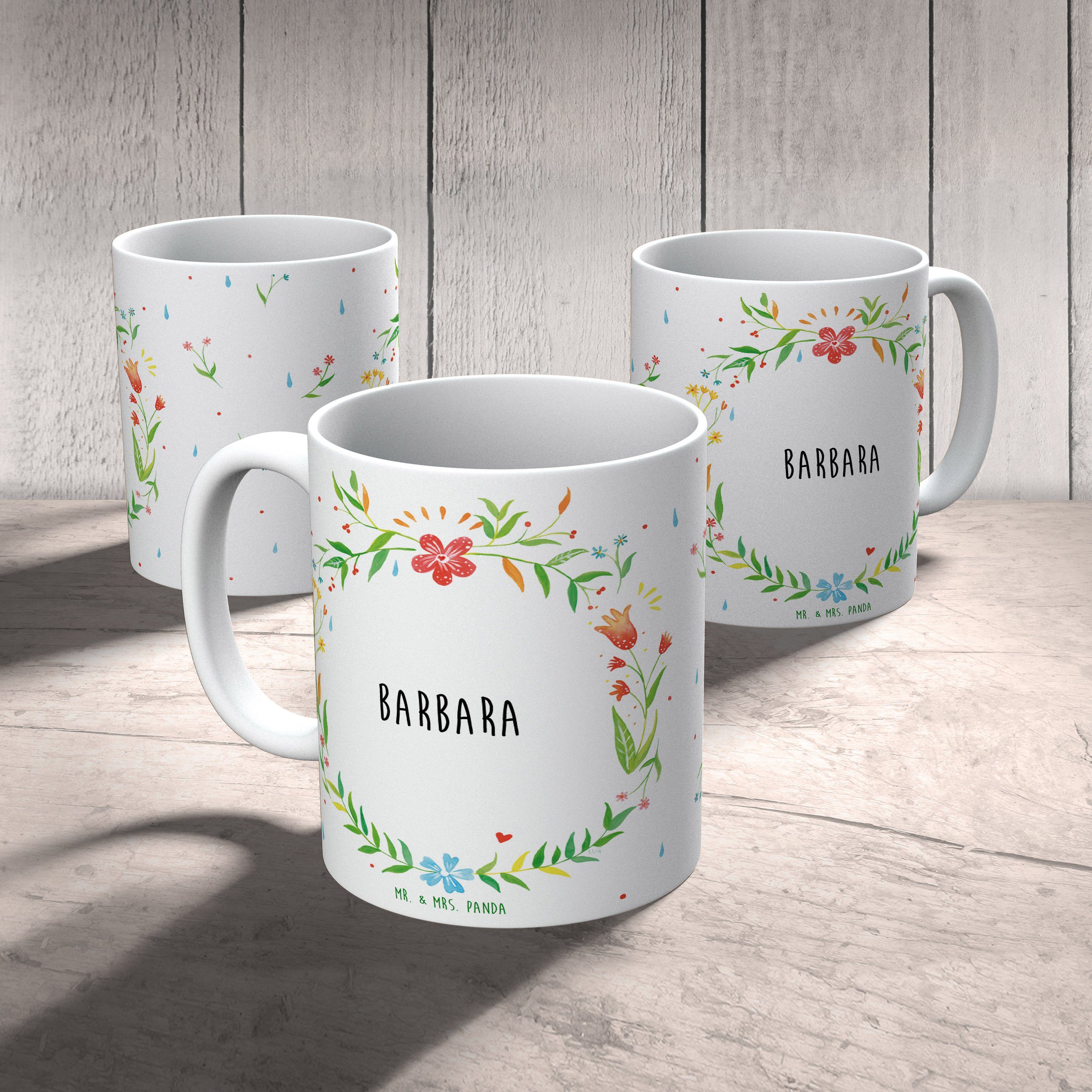 Kaffeebecher, Panda - Tasse, Tasse & Barbara S, Geschenk, Tasse Mr. Büro Mrs. Porzellantasse, Keramik