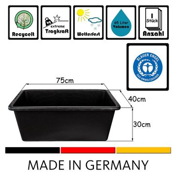 BigDean Mörtelkasten Mörtelwanne 65 L Eckig Miniteich Baueimer Made in Germany, (1-tlg)