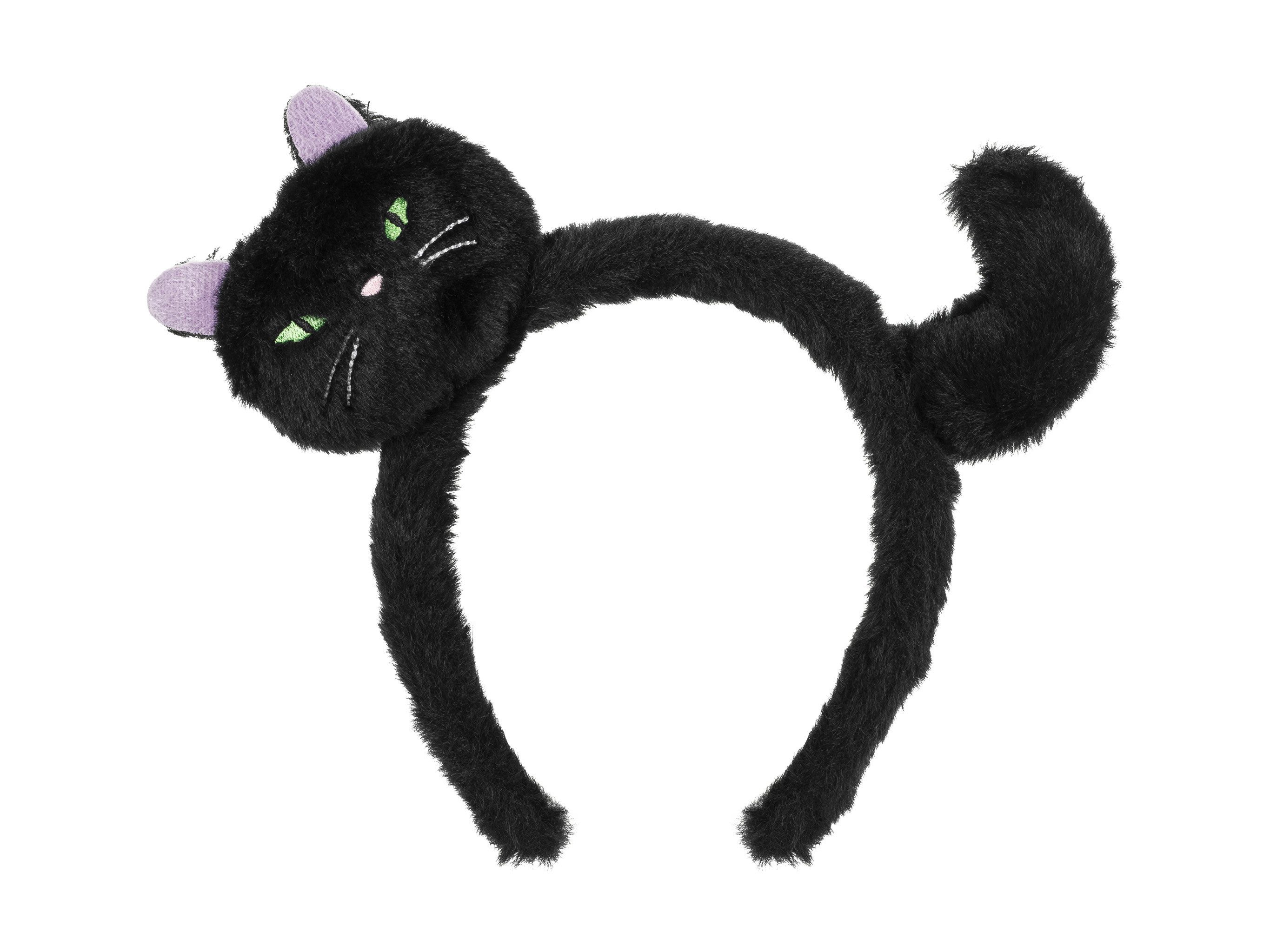 partydeco Haarreif, Haarreif schwarze Katze 23,5x18cm 1 Stück Schwarz