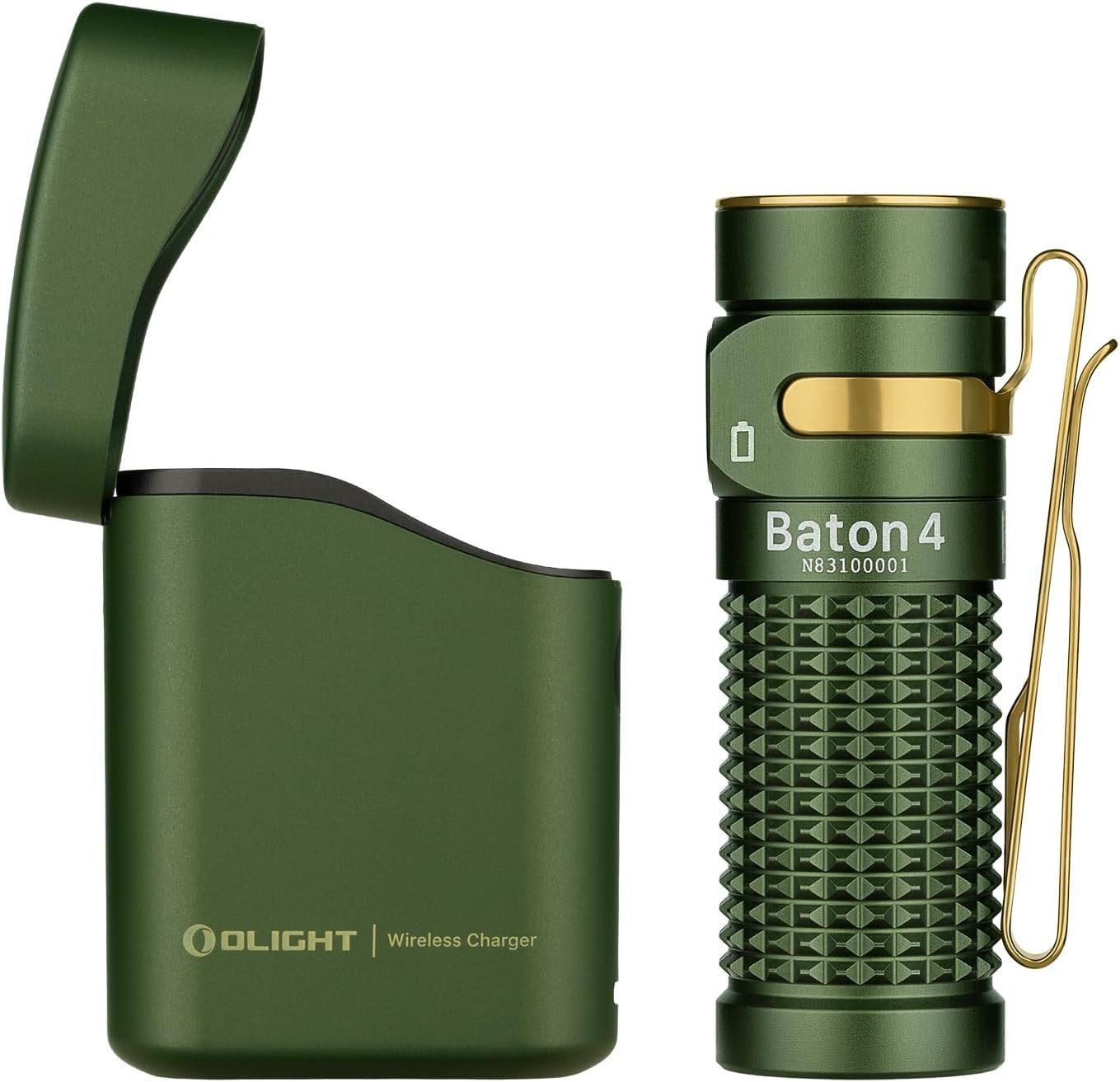 OLIGHT Taschenlampe Olight Baton 4 Aufladbare Taschenlampe OD Green - Premium Edition