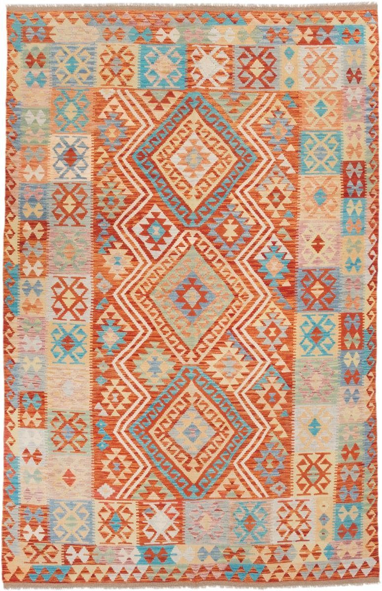 Orientteppich Kelim Afghan 200x300 Handgewebter Orientteppich, Nain Trading, rechteckig, Höhe: 3 mm | Kurzflor-Teppiche