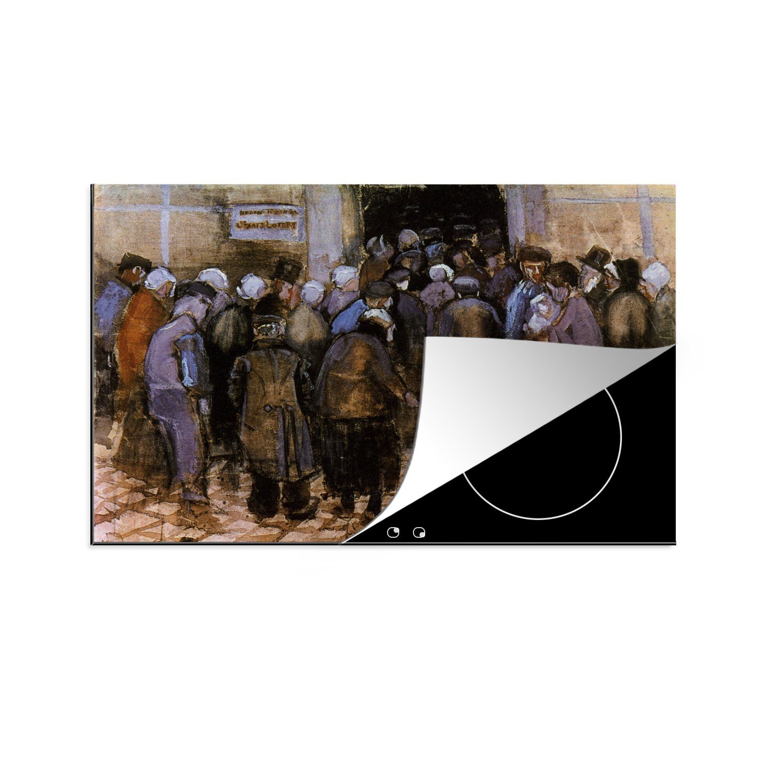 MuchoWow Herdblende-/Abdeckplatte Die Armen und das Geld - Vincent van Gogh, Vinyl, (1 tlg), 81x52 cm, Induktionskochfeld Schutz für die küche, Ceranfeldabdeckung