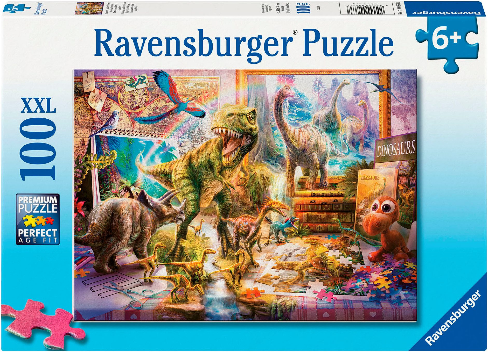 Ravensburger Puzzle Dinos im Kinderzimmer, 100 Puzzleteile, 100 XXL-Teile, günstig online kaufen
