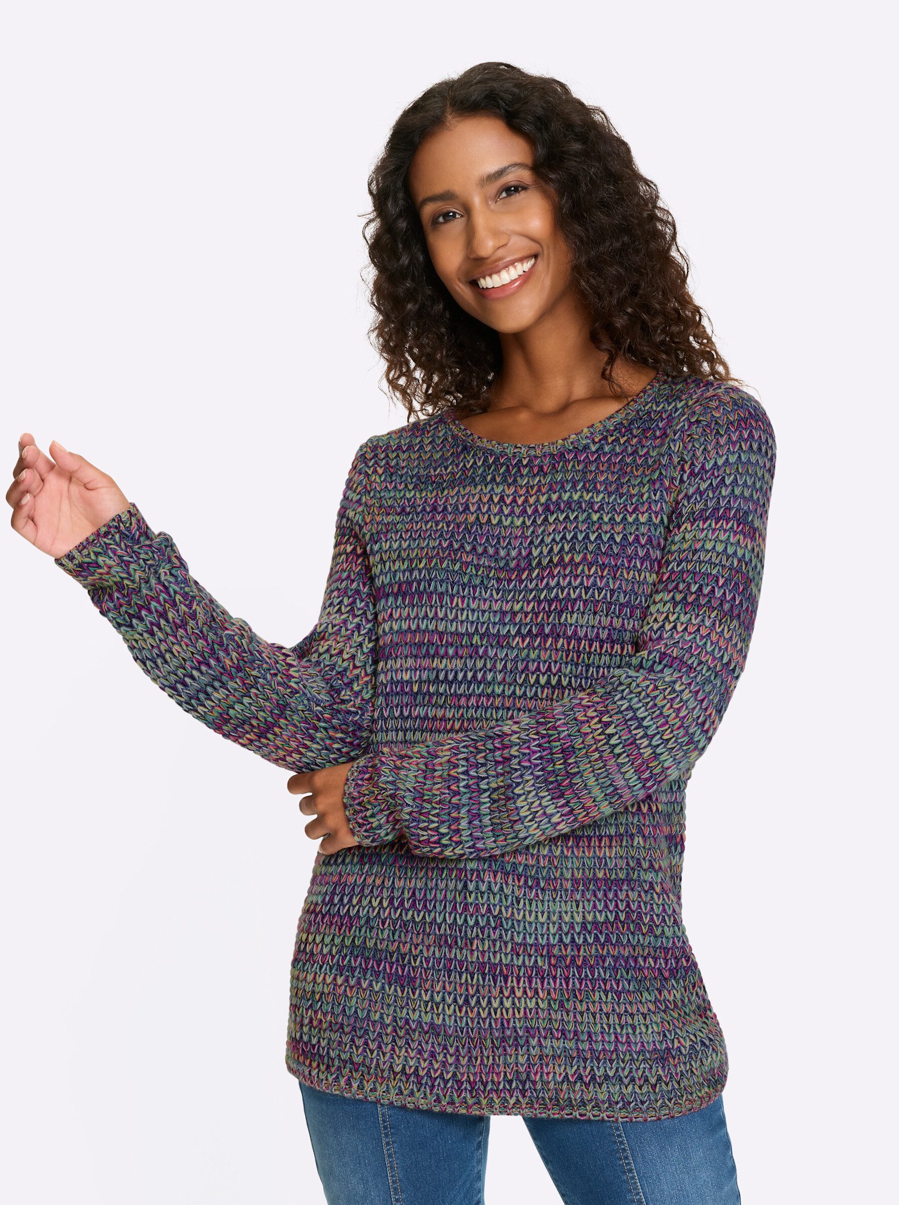 heine Strickpullover Pullover Langarm Effektgarn