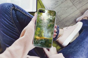 MuchoWow Handyhülle Wald - Ölgemälde - Sommer, Handyhülle Apple iPhone 8, Smartphone-Bumper, Print, Handy Schutzhülle