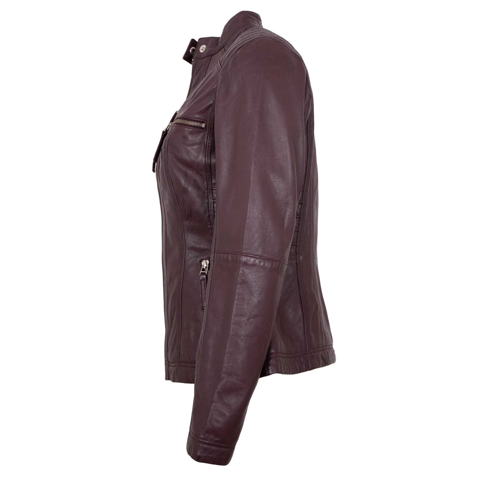 Jilani Lederjacke Frieda Jilani Collection - Damen Lederjacke Lammnappa burgundy