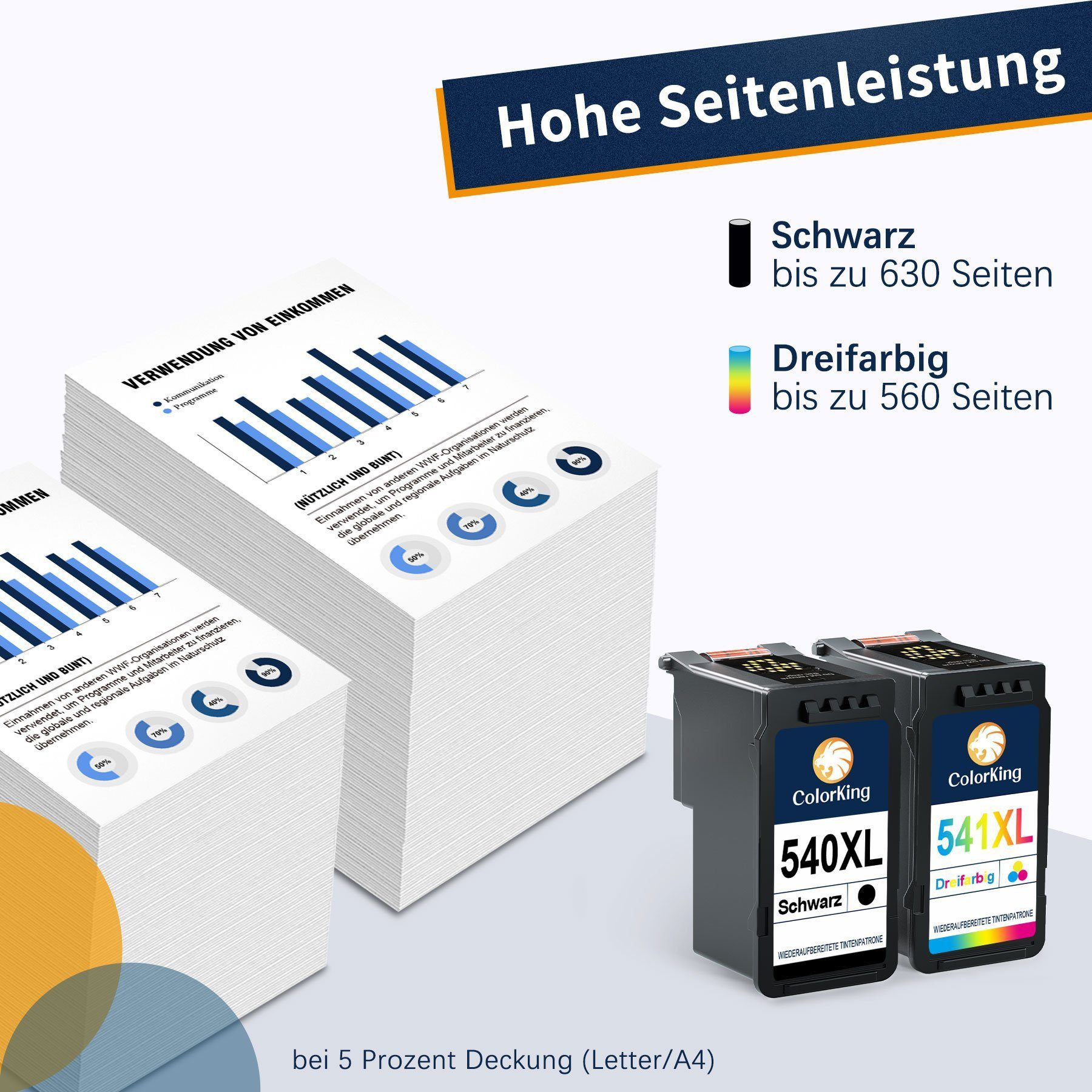 Thumbnail - ColorKing für CANON 540 XL 541XL Tintenpatrone (MG4250 MG2150 MX535 MX525 MX515 MX475 TS5150 TS5151)