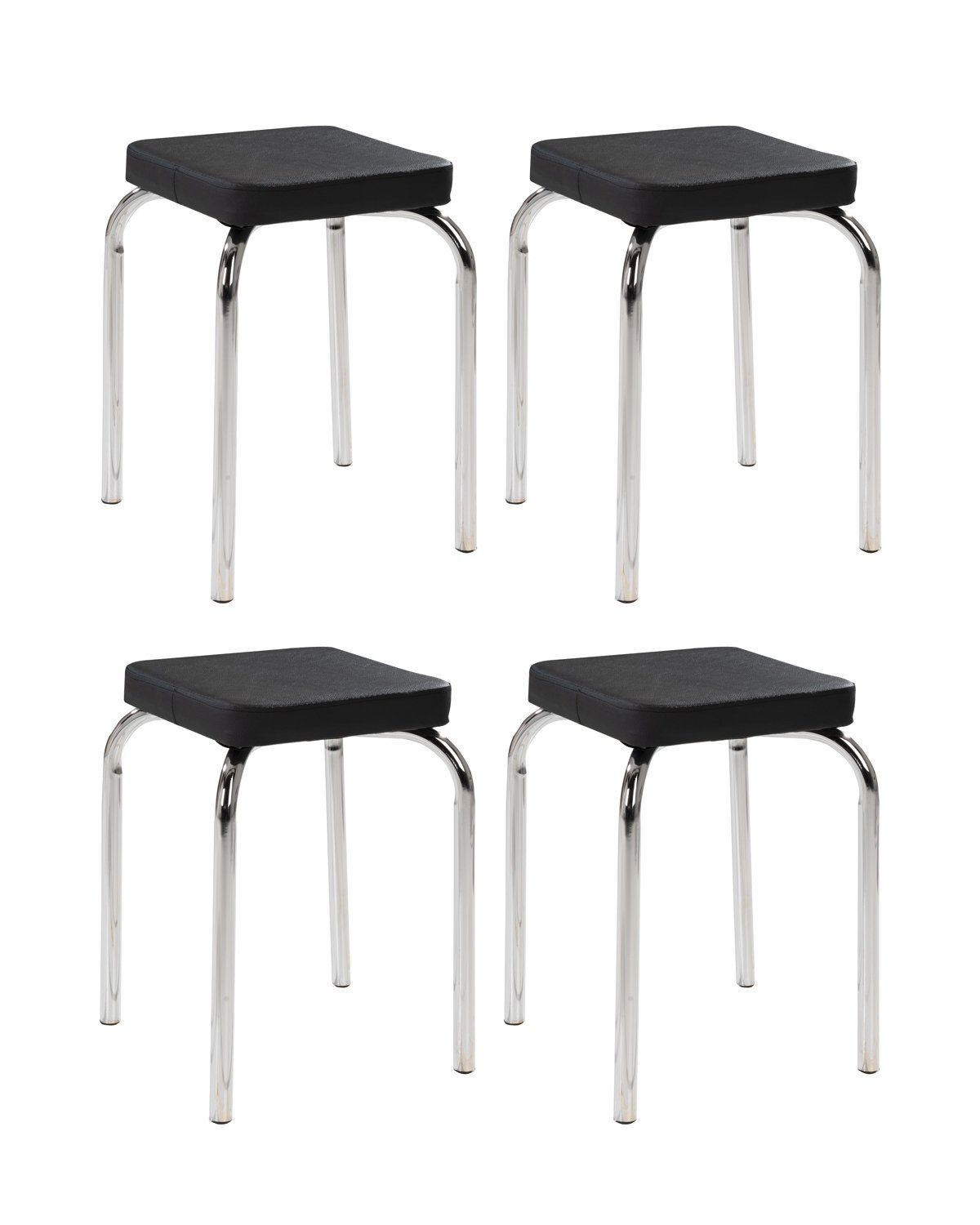 HAKU Sitzhocker Stapelhocker PIK, 4er Set, Schwarz, Kunstleder, stapelbar günstig online kaufen