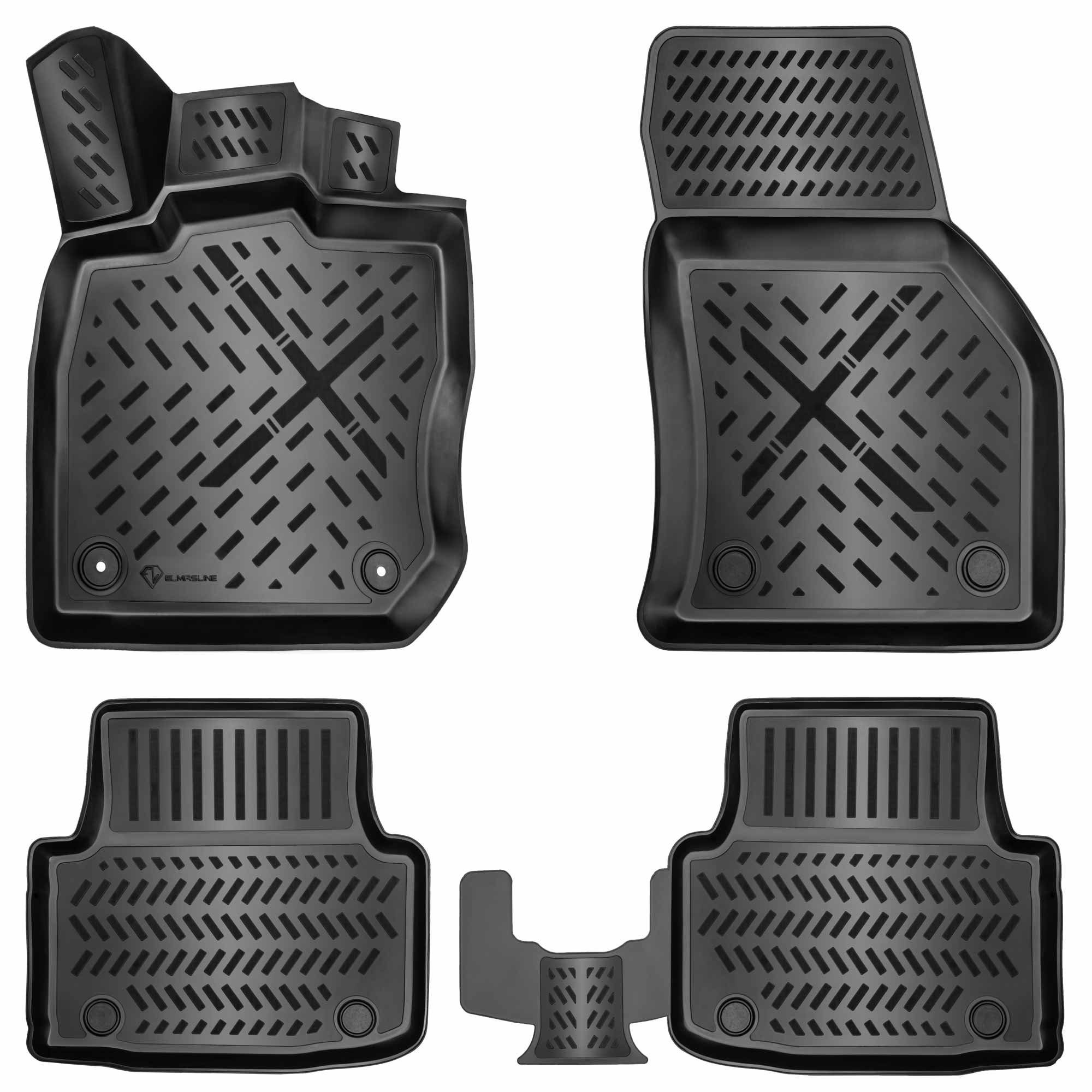 ELMASLINE Auto-Fußmatten Gummi (4 St), für CUPRA FORMENTOR (2020-2024) - 3D Gummimatten mit extra hohem Rand für mehr Schutz - Passend für Baujahre: , 2020 - 2024 | Automatten
