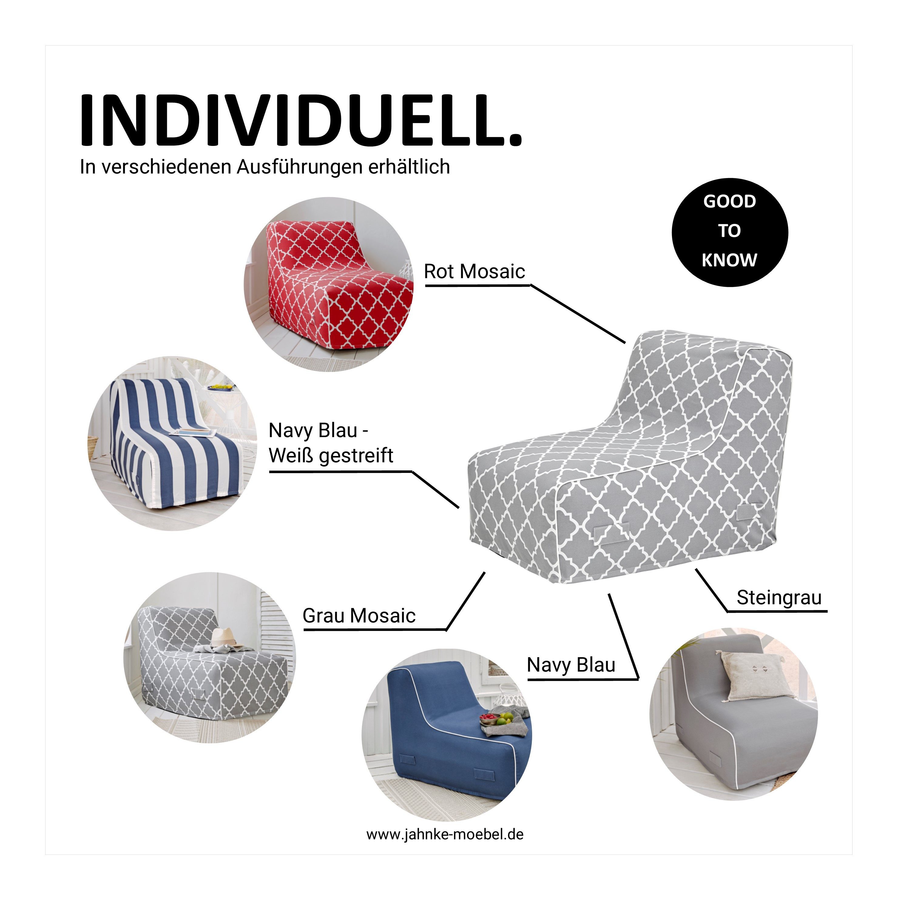 Jahnke Loungesessel AIR LOUNGE (1-St), aufblasbar, Indoor & Outdoor, 60 cm Sitztiefe