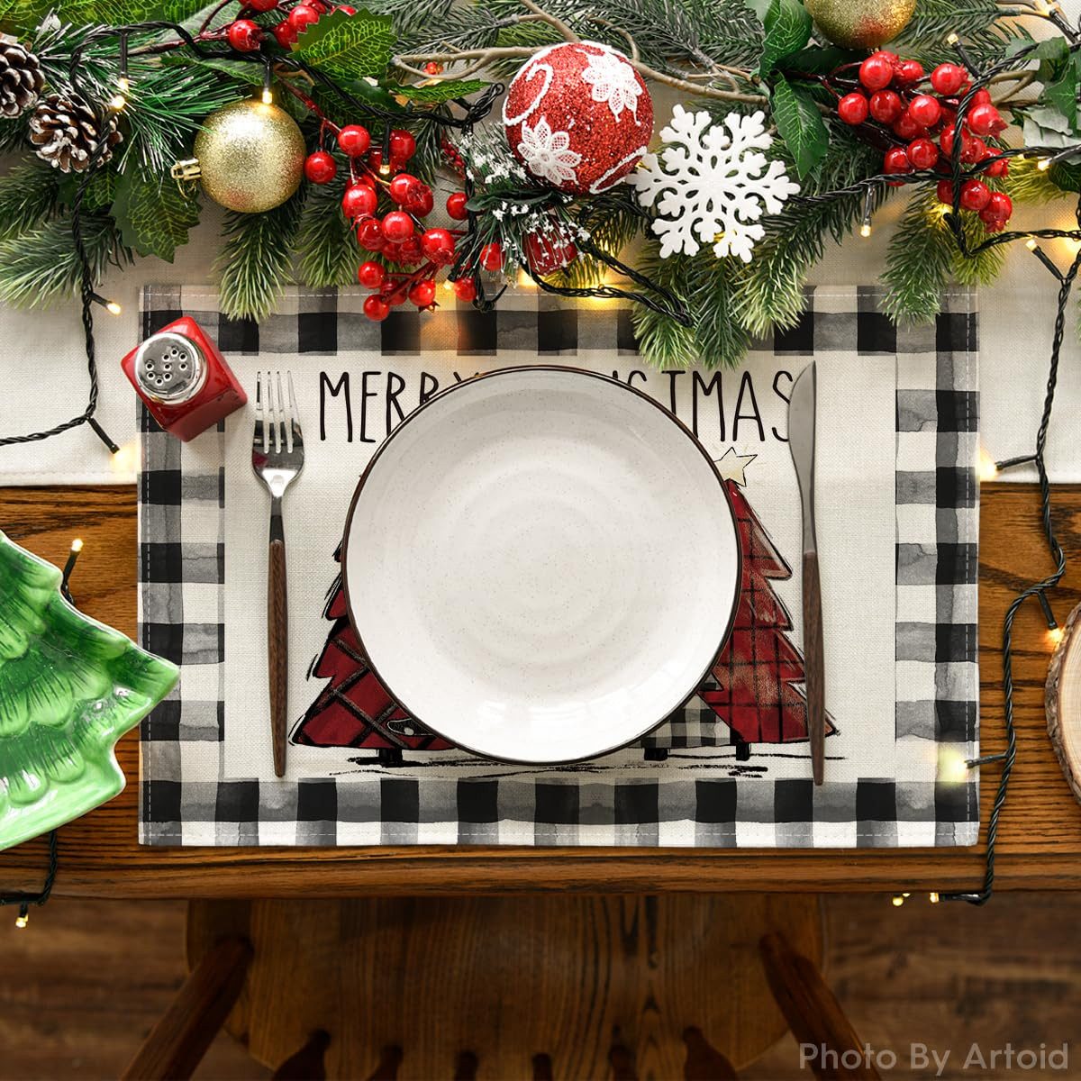 Coonoor Platzset Tischsets mit Weihnachtsbäumen und günstig online kaufen