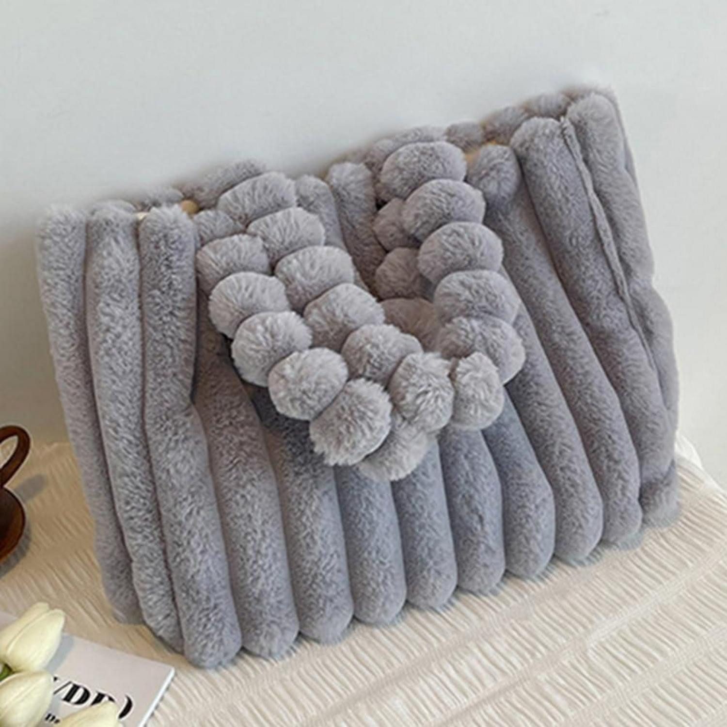 LuxusKollektion Henkeltasche Handtasche Plüsch Umhängetasche Hobo Shopper D günstig online kaufen