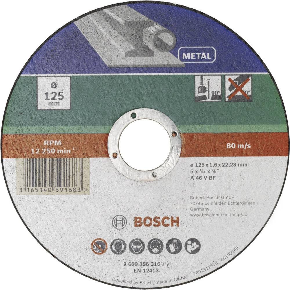 BOSCH Trennscheibe Trennscheibe gerade, Metall D 125 mm Dicke 1.6