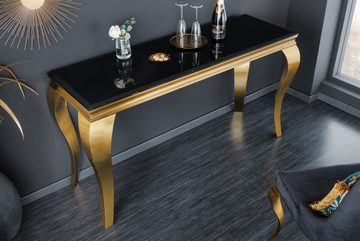 riess-ambiente Konsolentisch MODERN BAROCK 145cm schwarz / gold (Einzelartikel, 1-St), Flur · Opalglas · Edelstahl · eckig