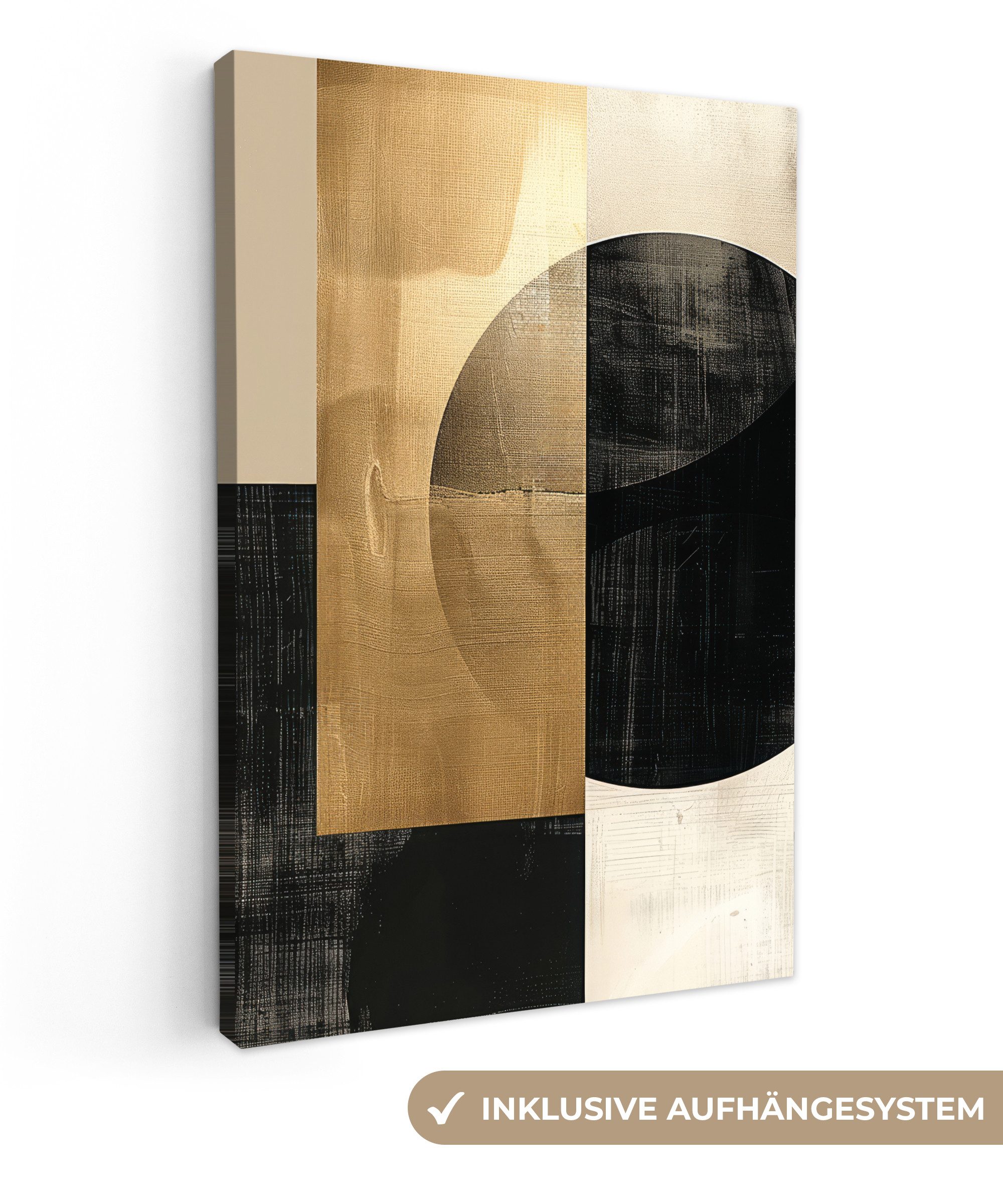 OneMillionCanvasses® Leinwandbild Abstrakt - Modern - Schwarz - Gold, Fotod günstig online kaufen
