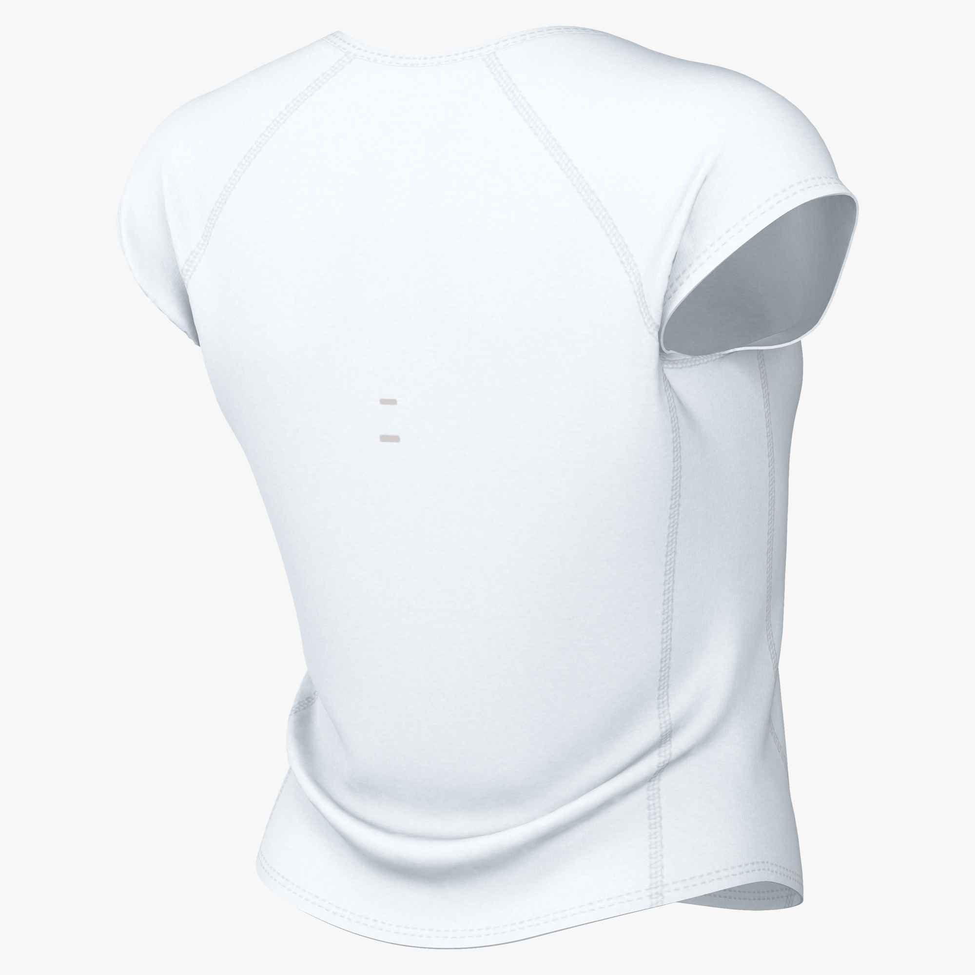 Nike Lauftop W NK TEMPO SWOOSH RUN DF SS mit Rundhalsausschnitt, normale Länge, ohne Verschluss, aus Polyester