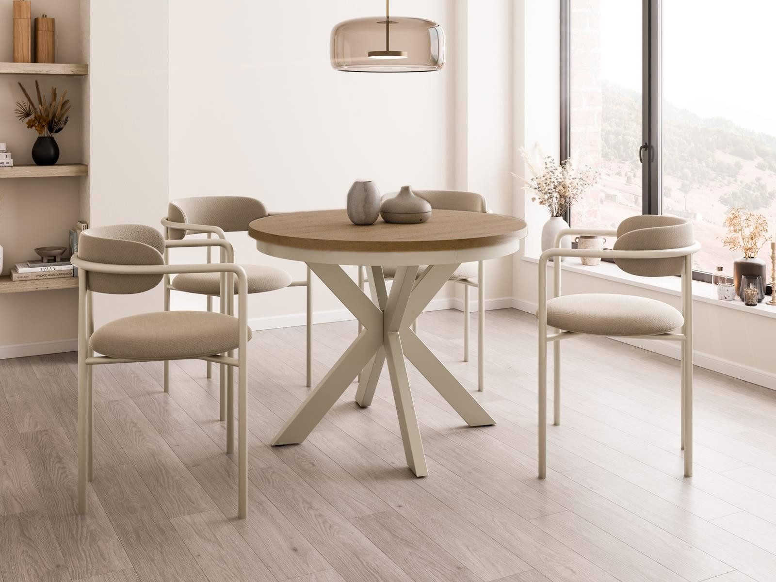 Compleo Esstisch modern, Metallbeine, Runder Esszimmertisch BELLAMI, TOPPSELLER, MADE IN EU
