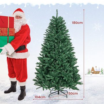 COSTWAY Künstlicher Weihnachtsbaum, 1355 PVC Nadeln, mit Metallständer