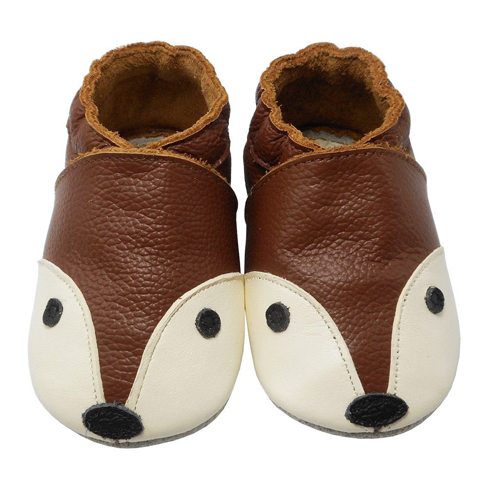 Yihakids Baby Krabbelschuhe Lauflernschuhe Hausschuhe Lederschuhe Fuchs Krabbelschuh Babyschuhe aus 100 % echtem Leder