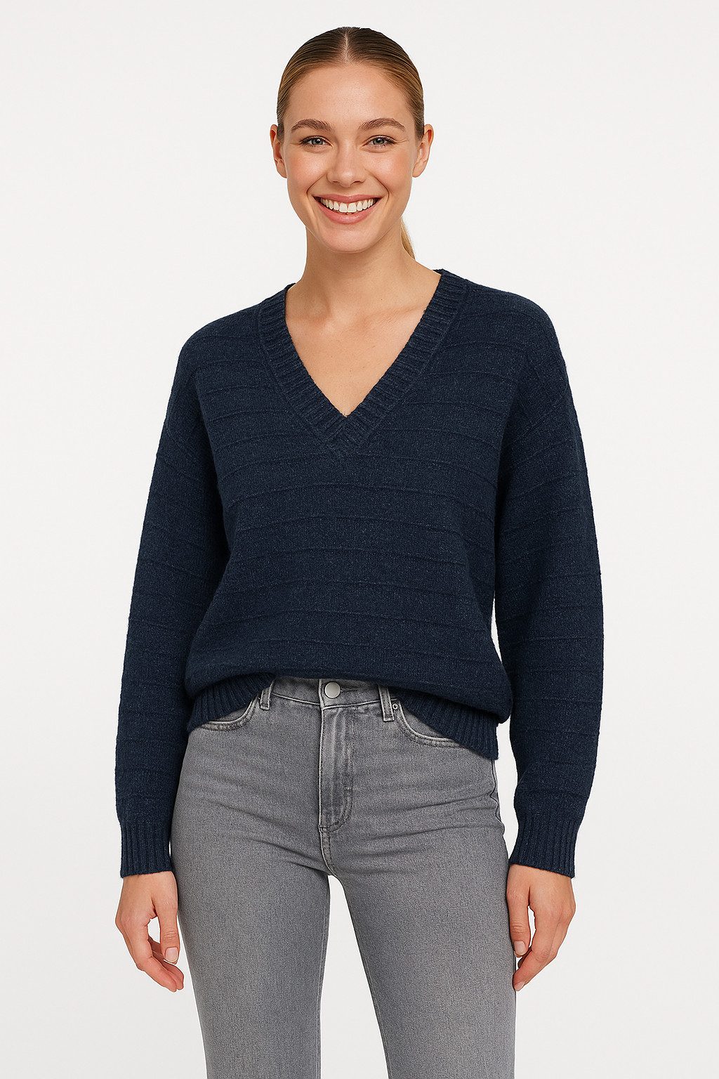 Vero Moda Strickpullover VMBOOM STRUCTURE LS V-NECK PULLOVER BOO günstig online kaufen