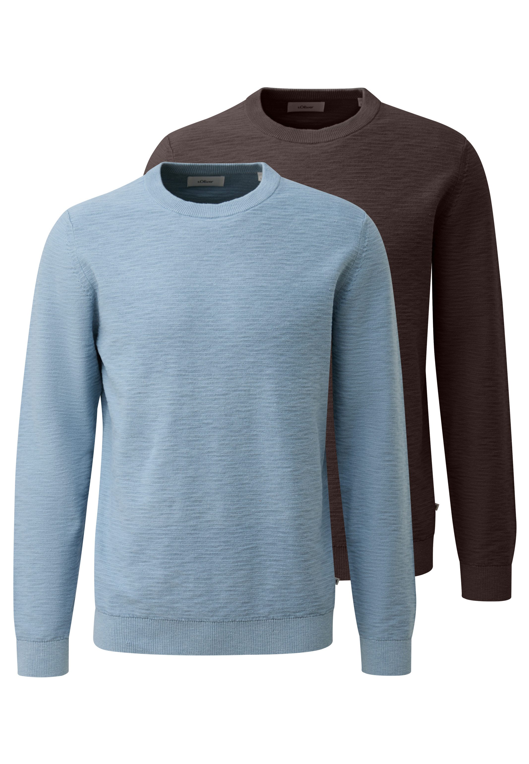 s.Oliver Sweatshirt 2er Pack Basic (Spar-Set, 2-tlg) Pullover - Baumwolle - Atmungsaktiv - Baumwolle für hohen Komfort