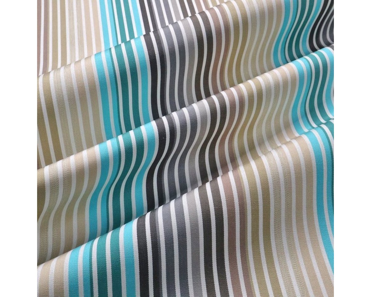 Thumbnail - Stofferia Stoff Outdoorstoff Dralon Teflon Streifen Multi Türkis, Breite 160 cm, Meterware