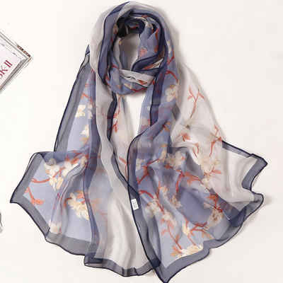 Viellan Seidenschal Luxus-Schals,Seidenschals mit Farbverlauf,Sommerschals,sanft und weich, Mit stylischem Blend-Muster