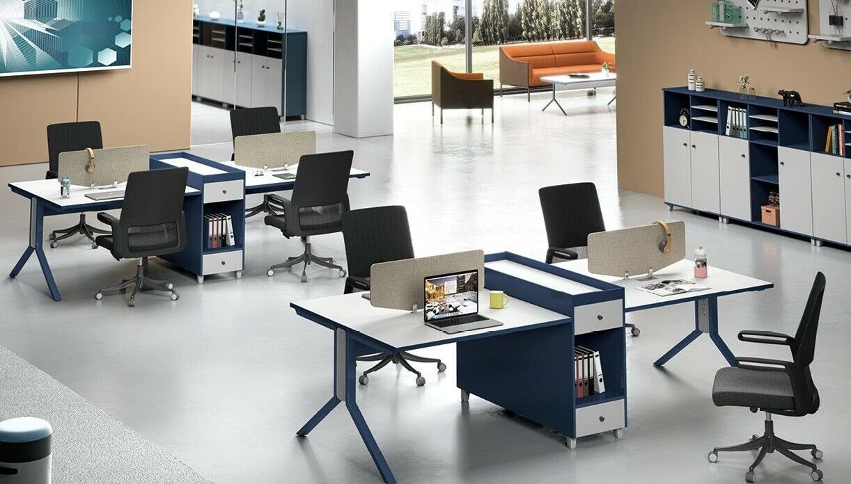 JVmoebel Schreibtisch, Tisch Büro Möbel Callcenter 4 Arbeitsplätze Tische Einrichtung