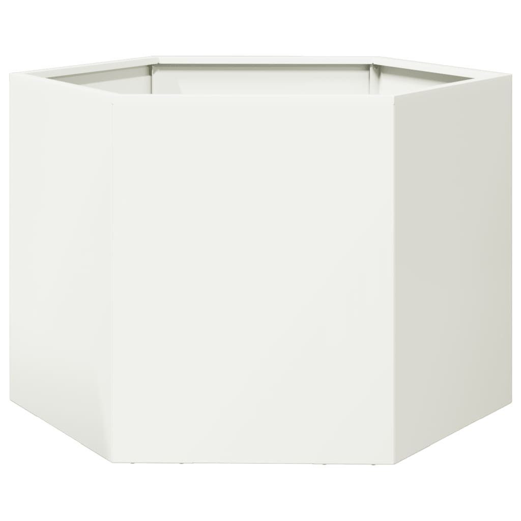 vidaXL Blumentopf Pflanzkübel Weiß Sechseckig 69x60x45 günstig online kaufen