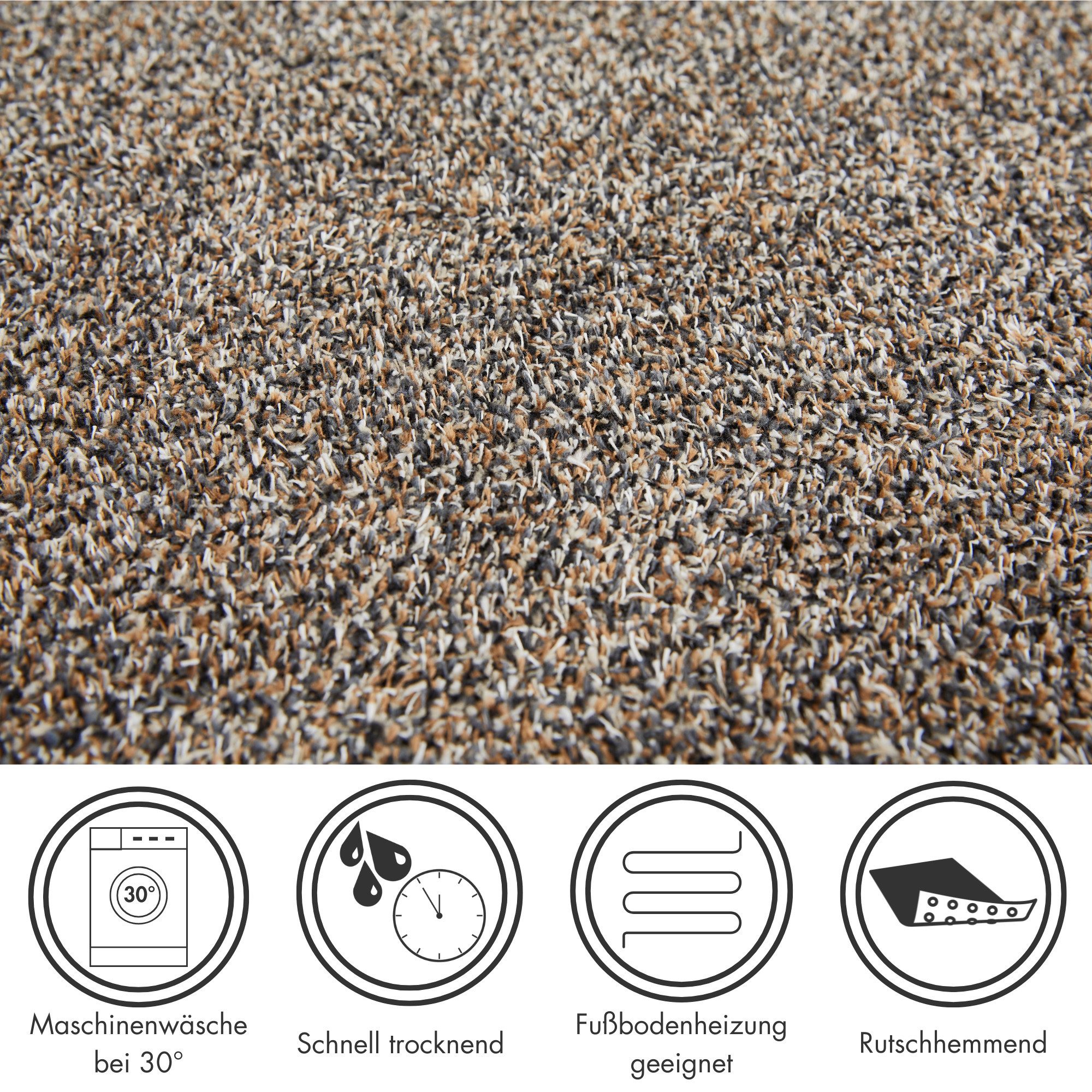 OTTO home Fußmatte Sydney, Made in Netherlands, rechteckig, Höhe: 6 mm, Schmutzfangmatte, melierte Optik, rutschhemmend, für In- und Outdoor