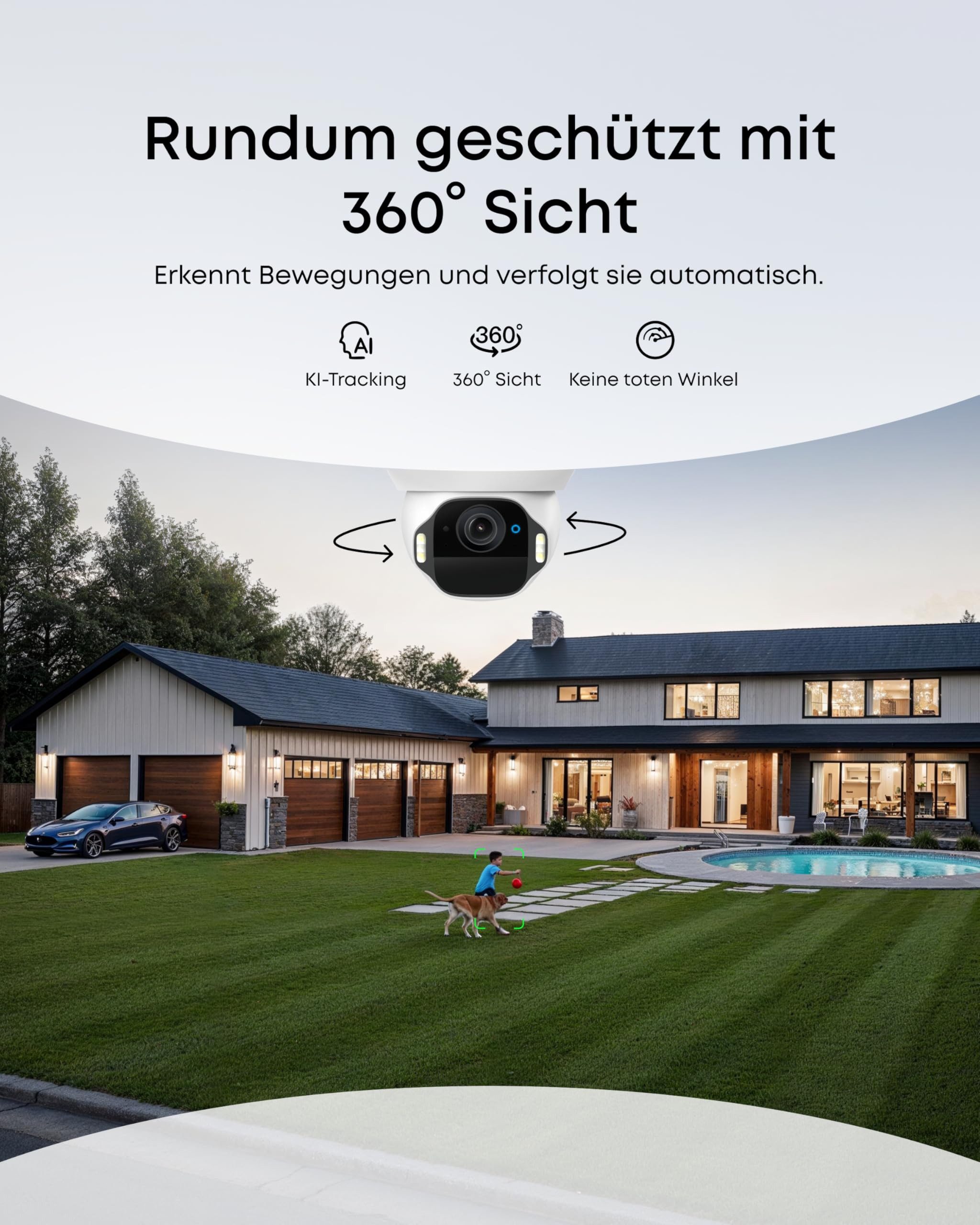 eufy Überwachungskamera T8173 (4K Überwachungskamera mit KI-Tracking & Solarenergie)