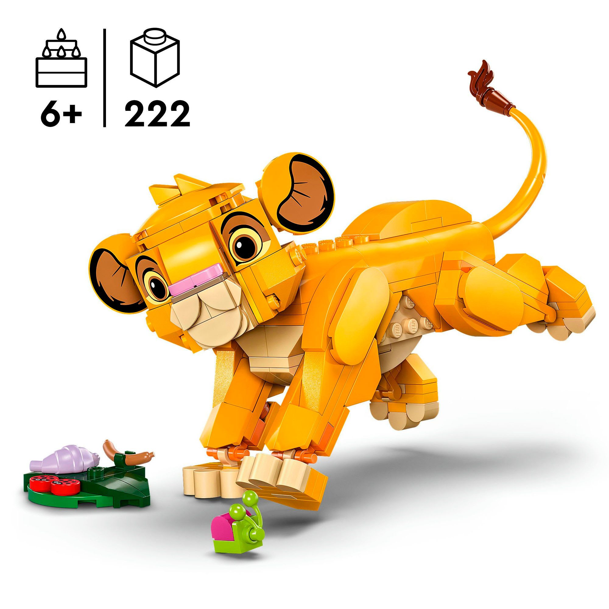 LEGO® Simba, das Löwenjunge des Königs (43243), LEGO Disney Classic Konstruktionsspielsteine, (222 St), Made in Europe