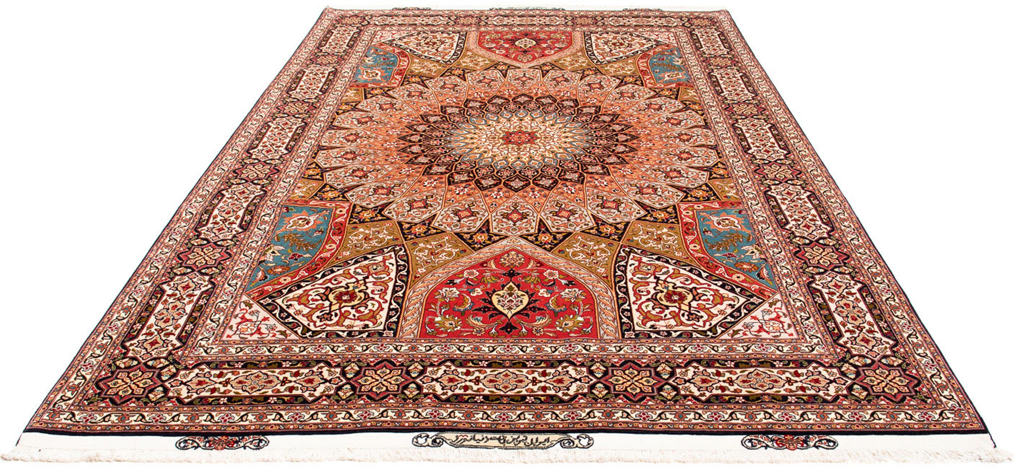 Orientteppich Perser - Täbriz - Royal - 307 x 204 cm - mehrfarbig, morgenland, rechteckig, Höhe: 7 mm, Wohnzimmer, Handgeknüpft, Einzelstück mit Zertifikat
