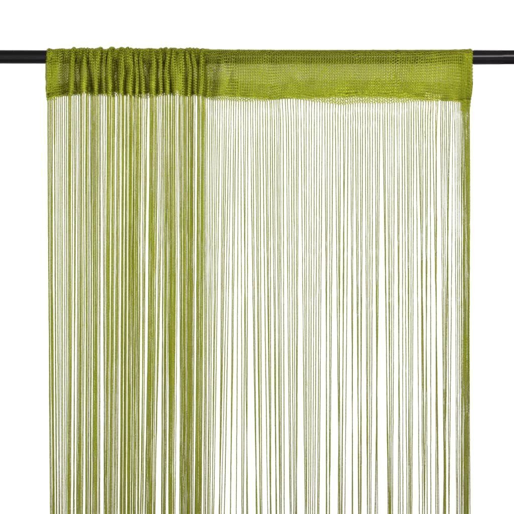 Vorhang Fadenvorhänge 2 Stk. 140 x 250 cm Grün, furnicato, (2 St) | Gardinen-Sets