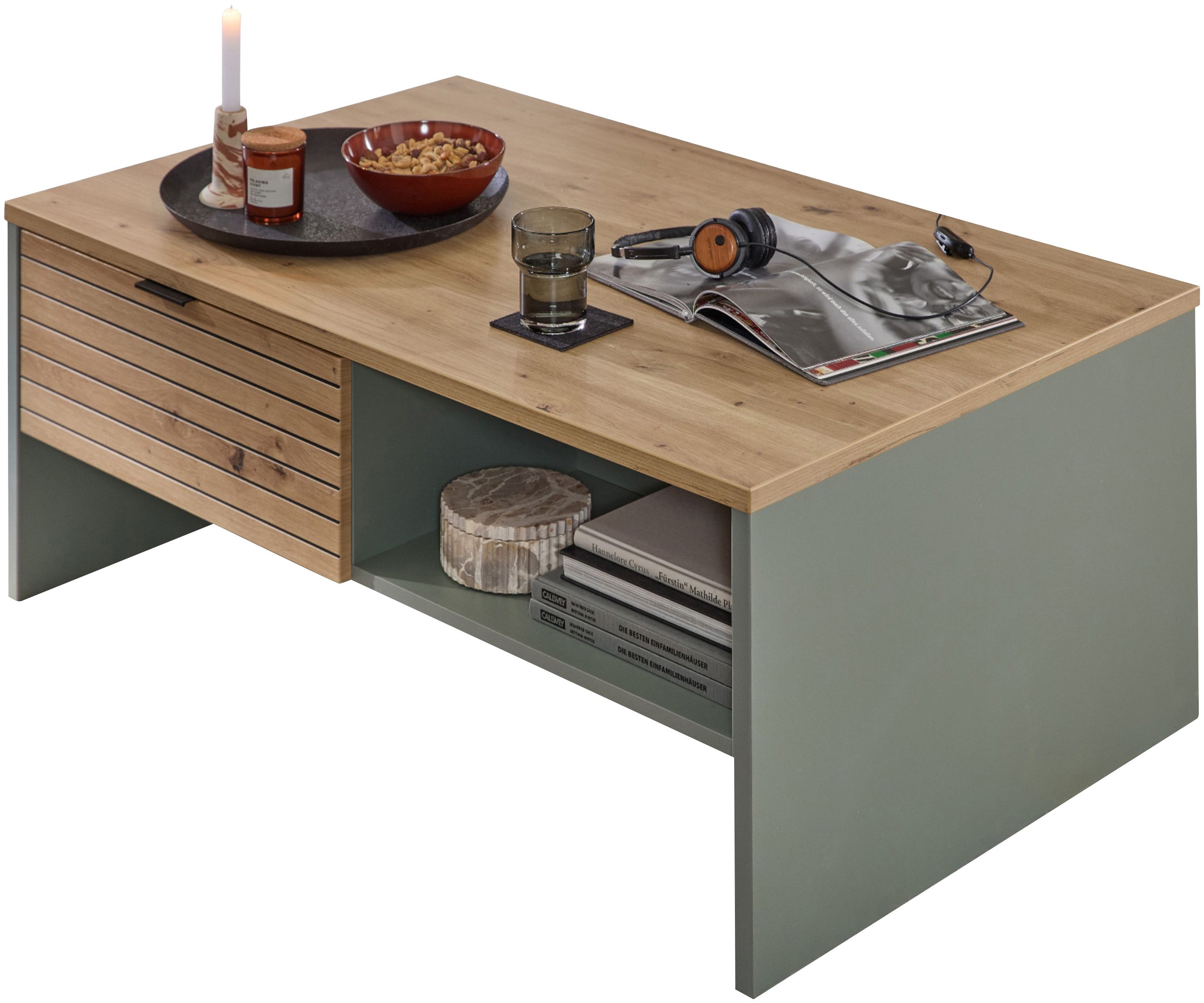 Innostyle Couchtisch INA Couchtisch, 110 x 44 x 65 cm (B/H/T) (1-St), 2 Schubladen, 2 offene Fächer